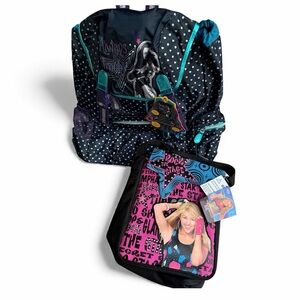 Y2K DISNEY WIZARDS OF WAVERLY PLACE & HANNAH MONTANA Lunchbox & Backpack LOT X 2